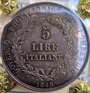 Lombardy

5 Lire 1848

Amazing ... 